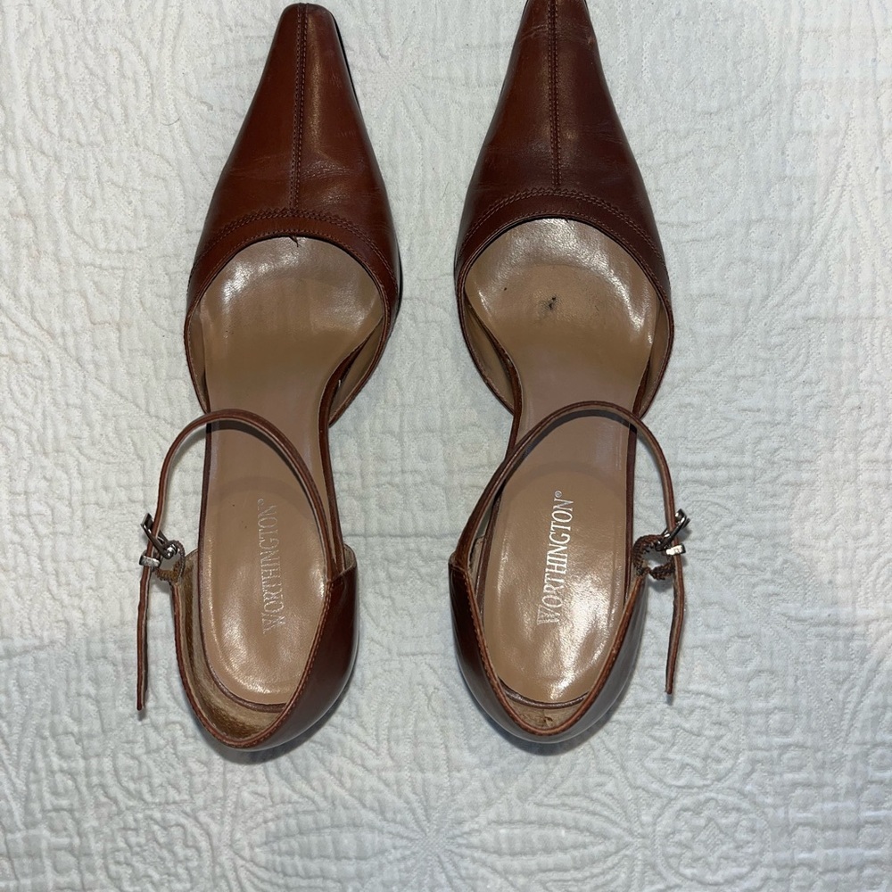 Worthington Jenny Brown Leather Heels-Sz 8.5M